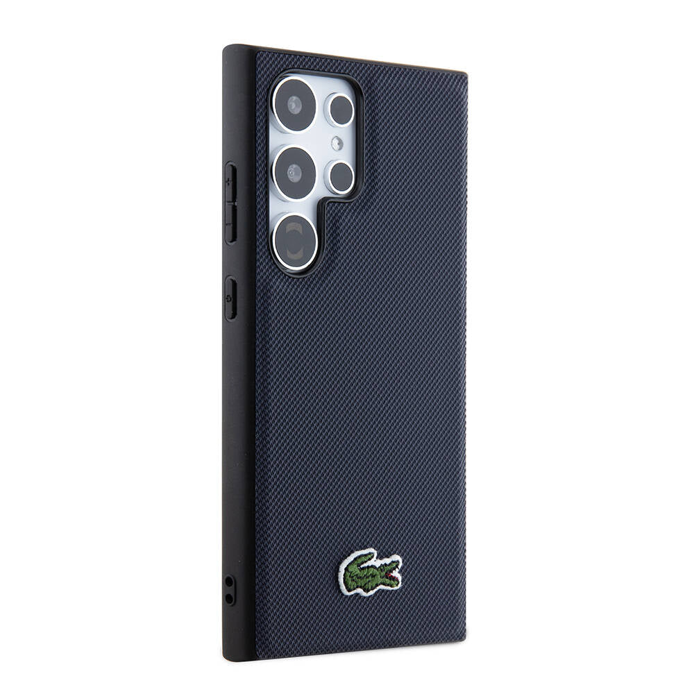 Galaxy S24 Ultra Kılıf Lacoste Orjinal Lisanslı PU Pike Desenli Arka Yüzey İkonik Timsah Dokuma Logolu Kılıf Yeşil