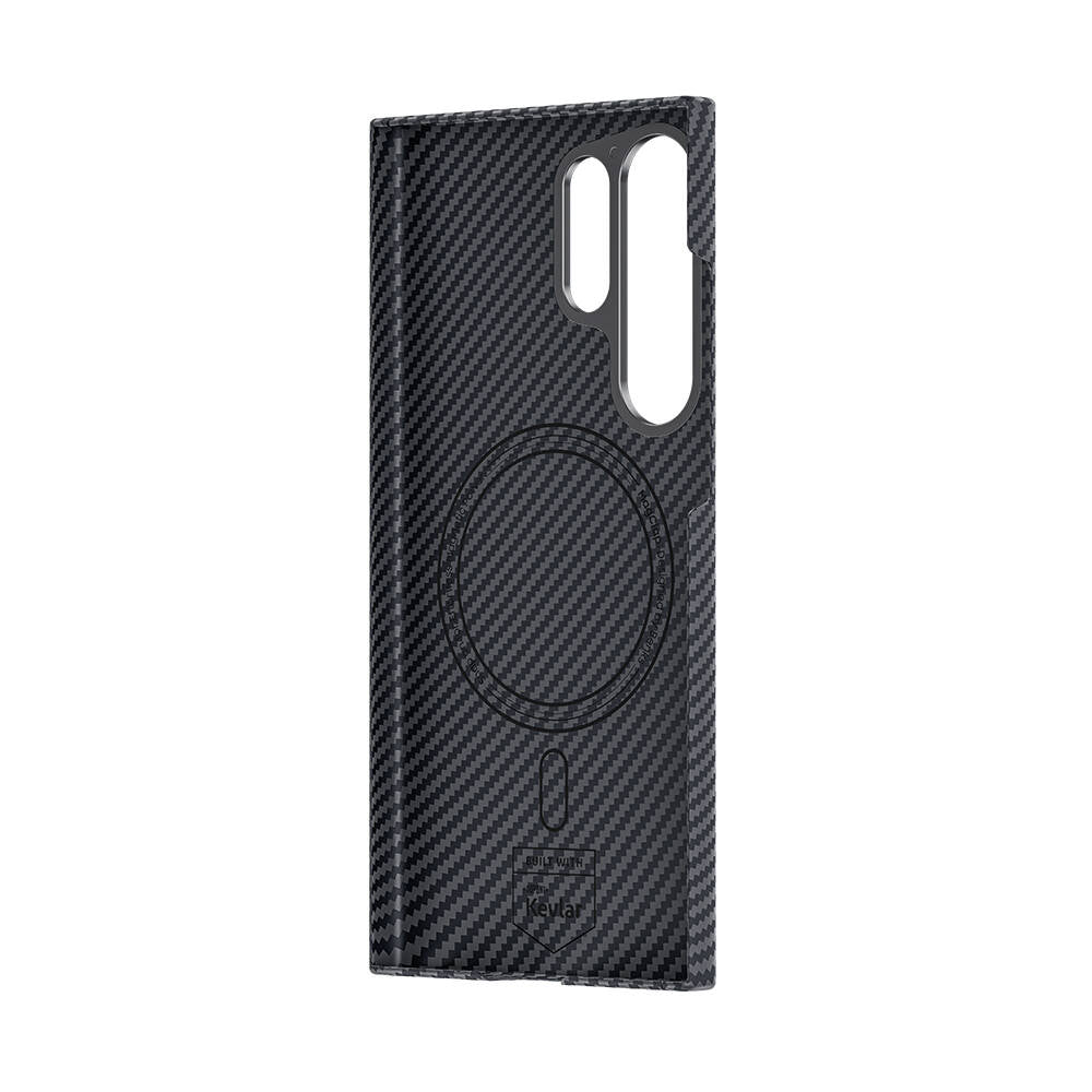 Galaxy S24 Ultra Kılıf Magsafe Özellikli Karbon Fiber Benks Essential ArmorAir 600D Kevlar Kılıf Siyah