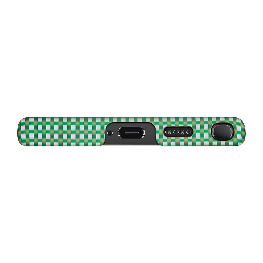 Galaxy S24 Ultra Kılıf Magsafe Şarj Özellikli 1500D Aramid Fiber Pitaka Ultra-Slim Classic Serisi Aomori Kılıf Yeşil