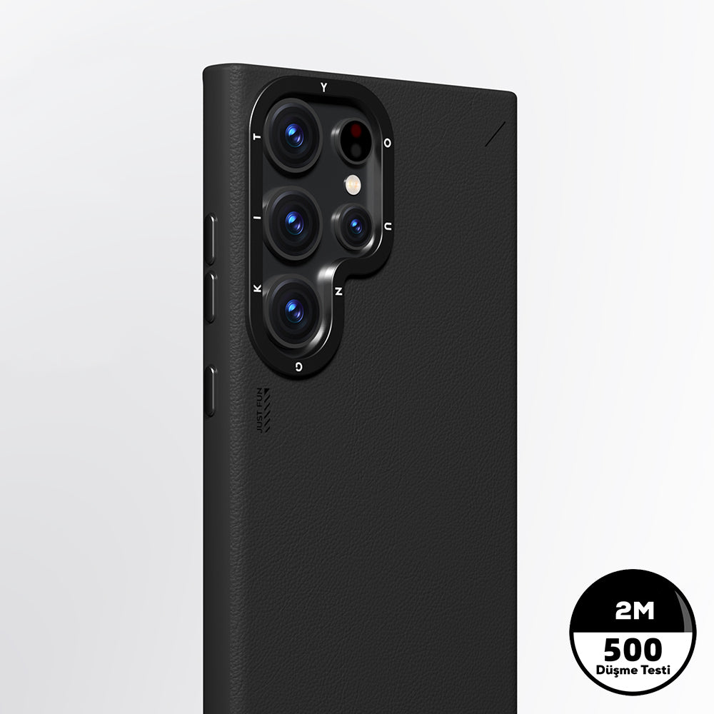 Galaxy S24 Ultra Kılıf Magsafe Şarj Özellikli Basit Mat Deri Desenli Youngkit Tech Fashion Serisi Kapak Kahverengi