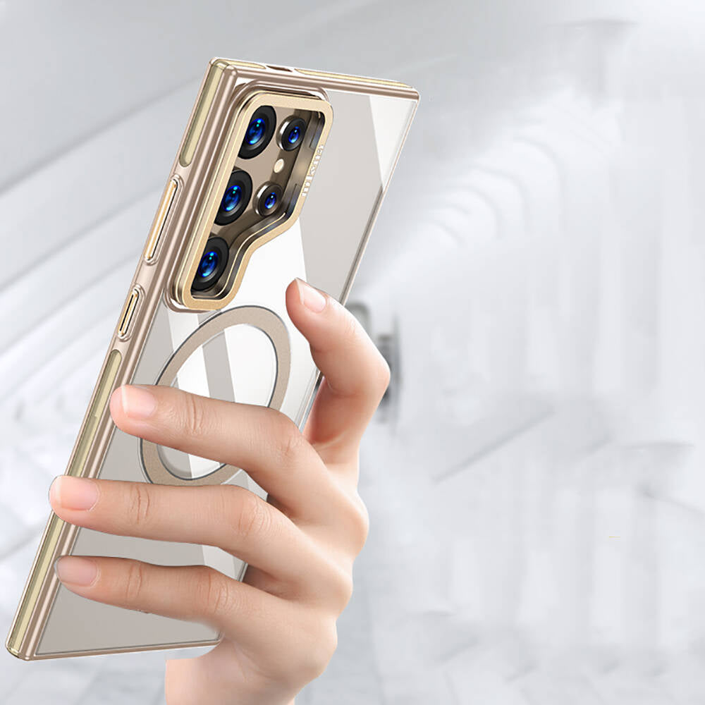 Galaxy S24 Ultra Kılıf Magsafe Şarj Özellikli Wlons Standlı Efsane Kılıf Mor