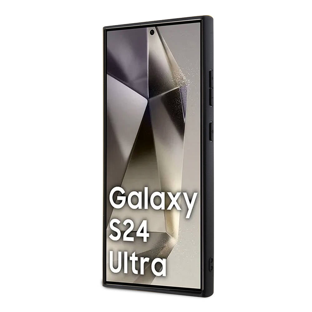 Galaxy S24 Ultra Kılıf Mercedes Benz Orjinal Lisanslı Magsafe Şarj Özellikli Deri Dokumalı Sade Kılıf Siyah