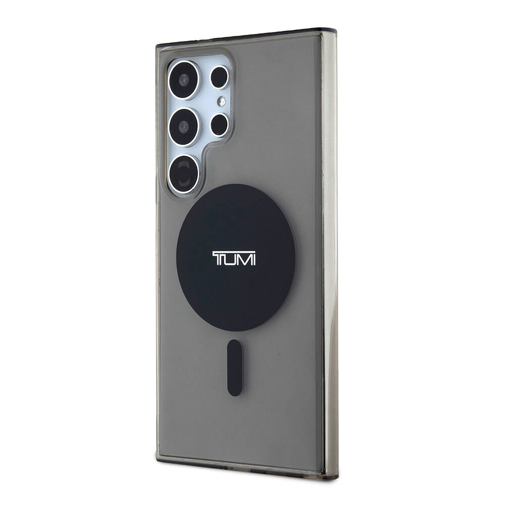 Galaxy S24 Ultra Kılıf TUMI Orjinal Lisanslı Magsafe Şarj Özellikli Airbag Köşeli Transparan Plain Kılıf Siyah