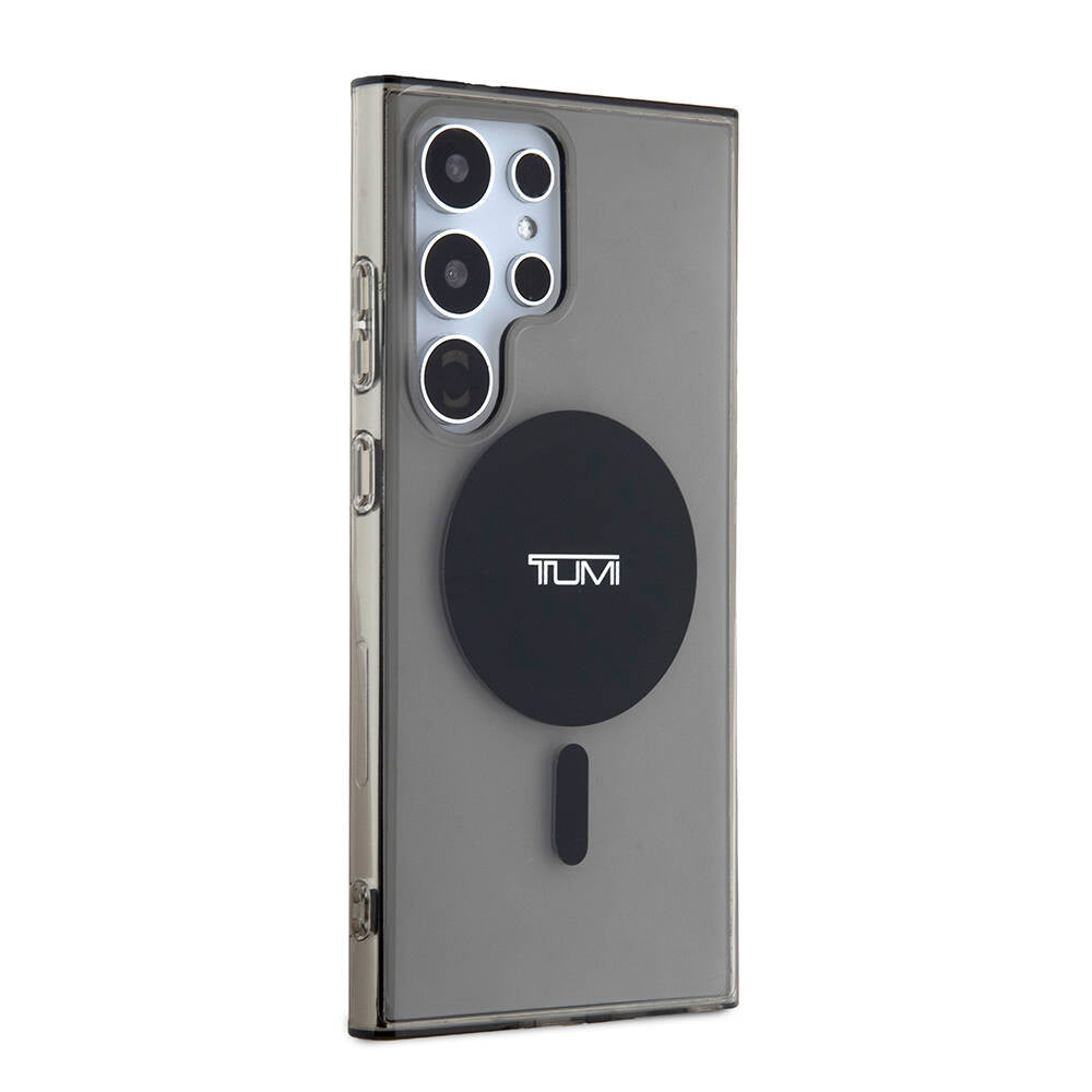 Galaxy S24 Ultra Kılıf TUMI Orjinal Lisanslı Magsafe Şarj Özellikli Airbag Köşeli Transparan Plain Kılıf Siyah