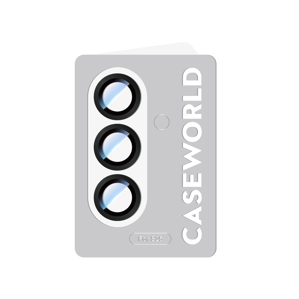 Galaxy S25 CaseWorld Alloy Serisi Oleofobik Anti Reflective Kamera Lens Koruyucu Gümüş