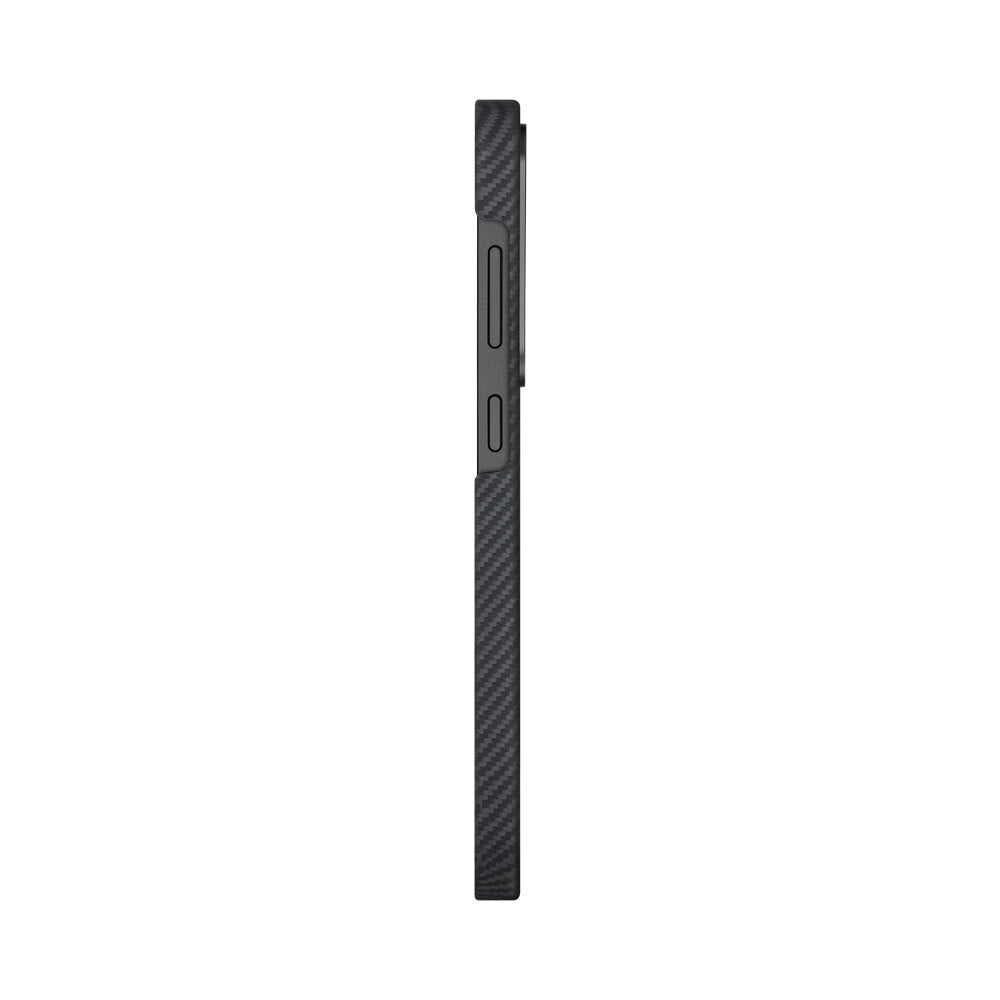 Galaxy S25 Kılıf Magsafe Şarj Özellikli 600D Aramid Fiber Pitaka Ultra-Slim Classic Serisi Black-Grey Twill Kılıf Siyah-Gri