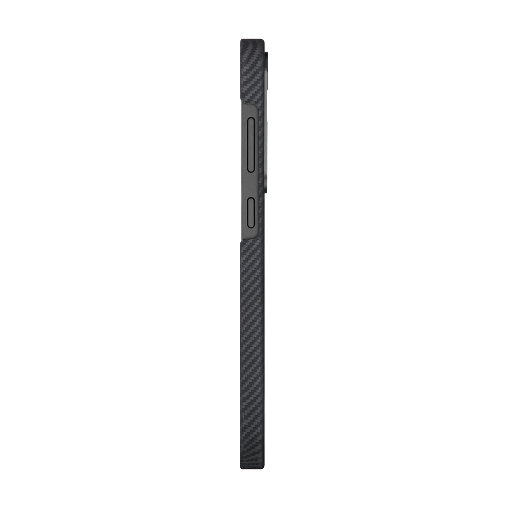 Galaxy S25 Plus Kılıf Magsafe Şarj Özellikli 600D Aramid Fiber Pitaka Ultra-Slim Classic Serisi Black-Grey Twill Kılıf Siyah-Gri