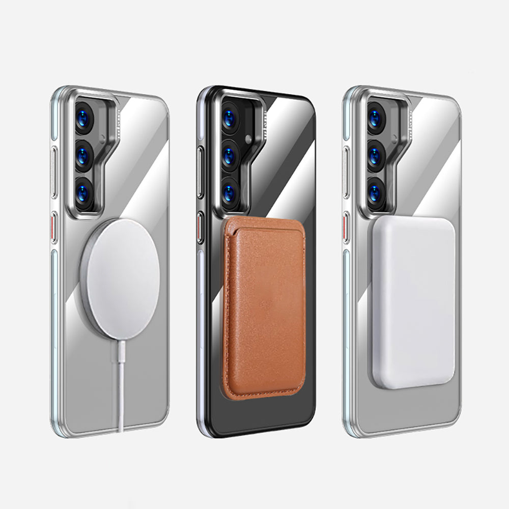 Galaxy S25 Plus Kılıf Magsafe Şarj Özellikli Wlons Standlı Efsane Kapak Gri
