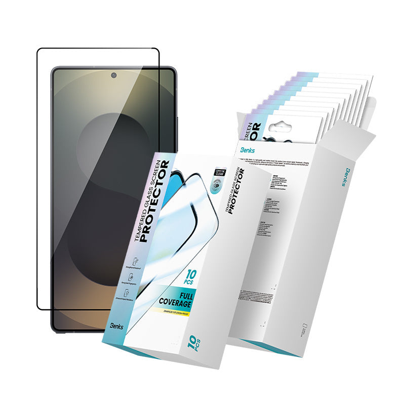 Galaxy S25 Ultra Hidrofobik Ve Oleofobik Özellikli Benks 0.3mm Air Shield Ekran Koruyucu 10'lu Paket Şeffaf