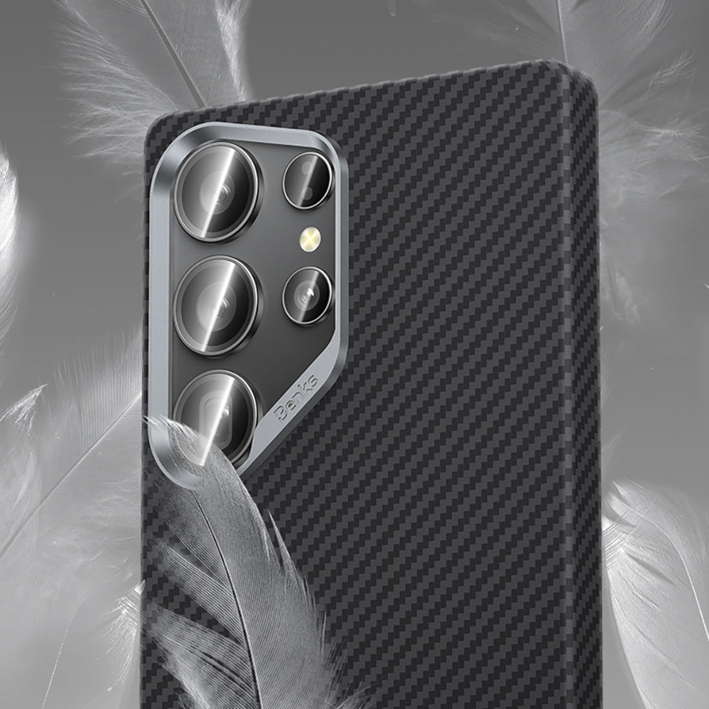 Galaxy S25 Ultra Kılıf Benks Magsafe Şarj Özellikli Magnetik ArmorAir 600D Kevlar Fiber Kılıf Siyah