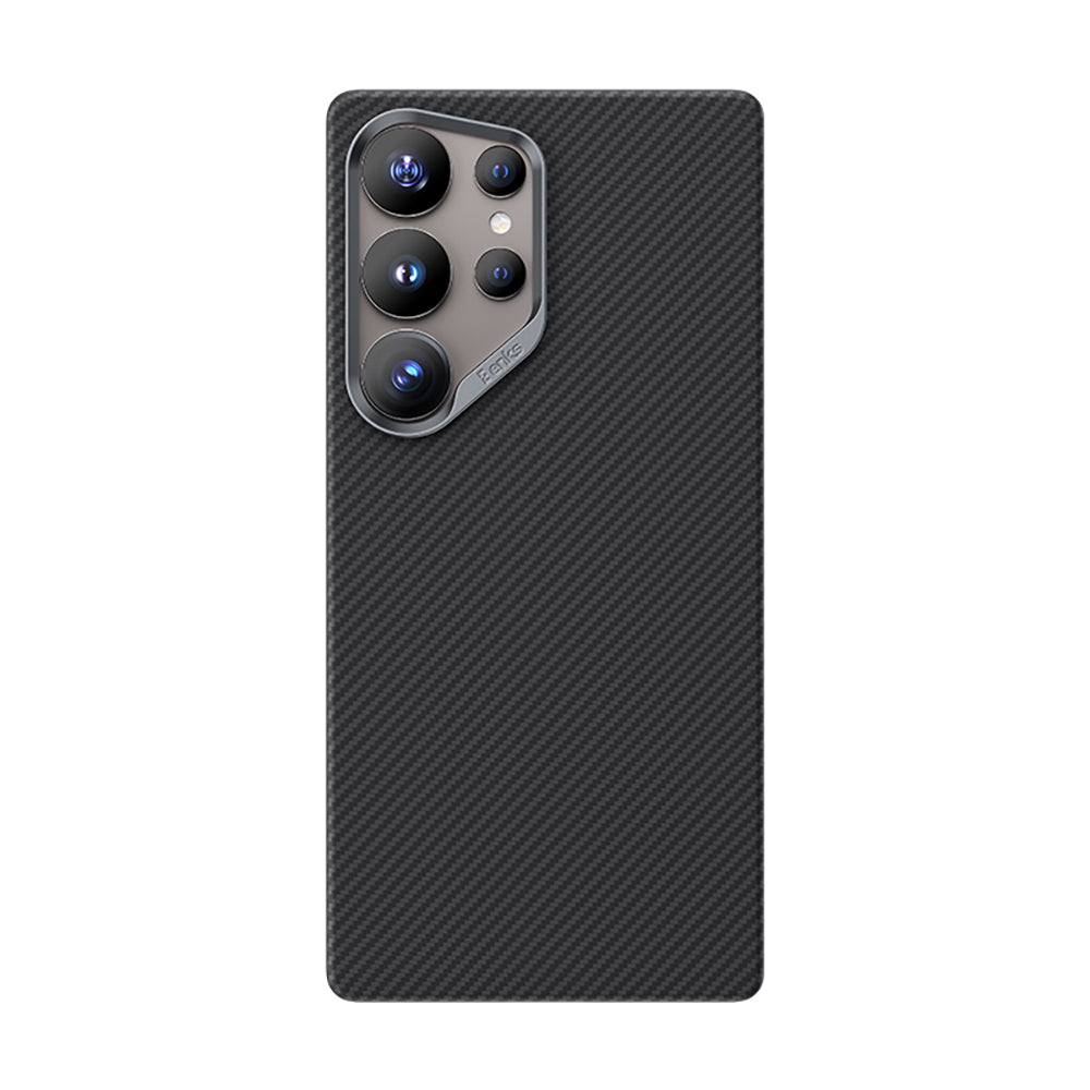 Galaxy S25 Ultra Kılıf Benks Magsafe Şarj Özellikli Magnetik ArmorAir 600D Kevlar Fiber Kılıf Siyah