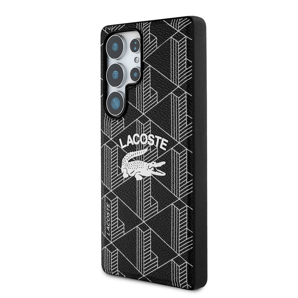 Galaxy S25 Ultra Kılıf Lacoste Orjinal Lisanslı M-safe Şarj Özellikli Mono Vintage Logo Kapak Lacivert