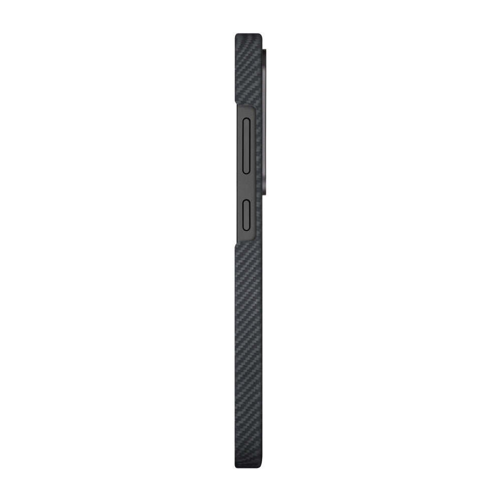 Galaxy S25 Ultra Kılıf Magsafe Şarj Özellikli 600D Aramid Fiber Pitaka Ultra-Slim Classic Serisi Black-Grey Twill Kılıf Siyah-Gri