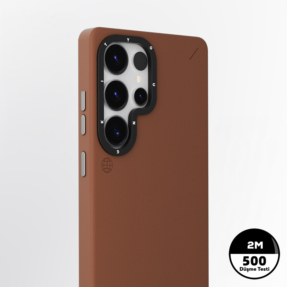 Galaxy S25 Ultra Kılıf Magsafe Şarj Özellikli Basit Mat Deri Desenli Youngkit Tech Fashion Serisi Kapak Siyah