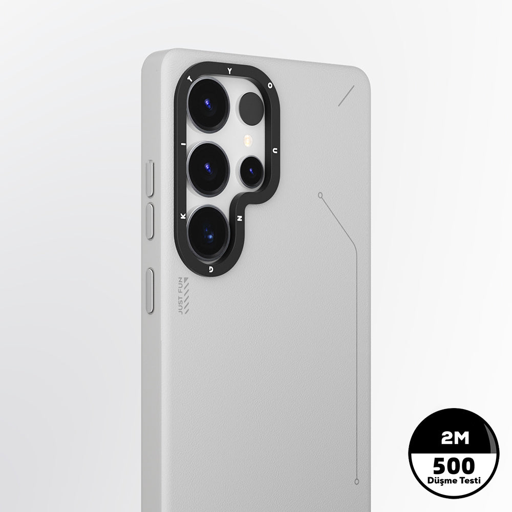 Galaxy S25 Ultra Kılıf Magsafe Şarj Özellikli Basit Mat Deri Desenli Youngkit Tech Fashion Serisi Kapak Siyah