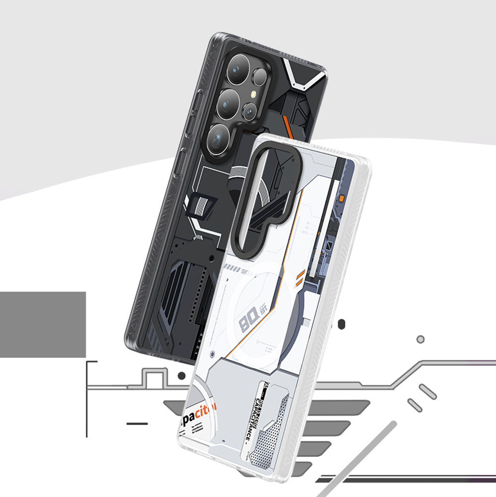 Galaxy S25 Ultra Kılıf Magsafe Şarj Özellikli Benks Dynamic Mecha Serisi Kılıf Siyah