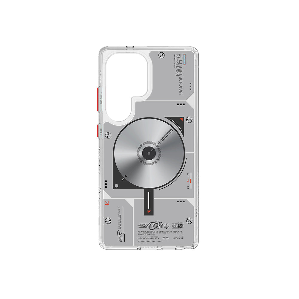 Galaxy S25 Ultra Kılıf Magsafe Şarj Özellikli Disk Desenli Airbag Tasarımlı Skinarma Nova Kapak Şeffaf