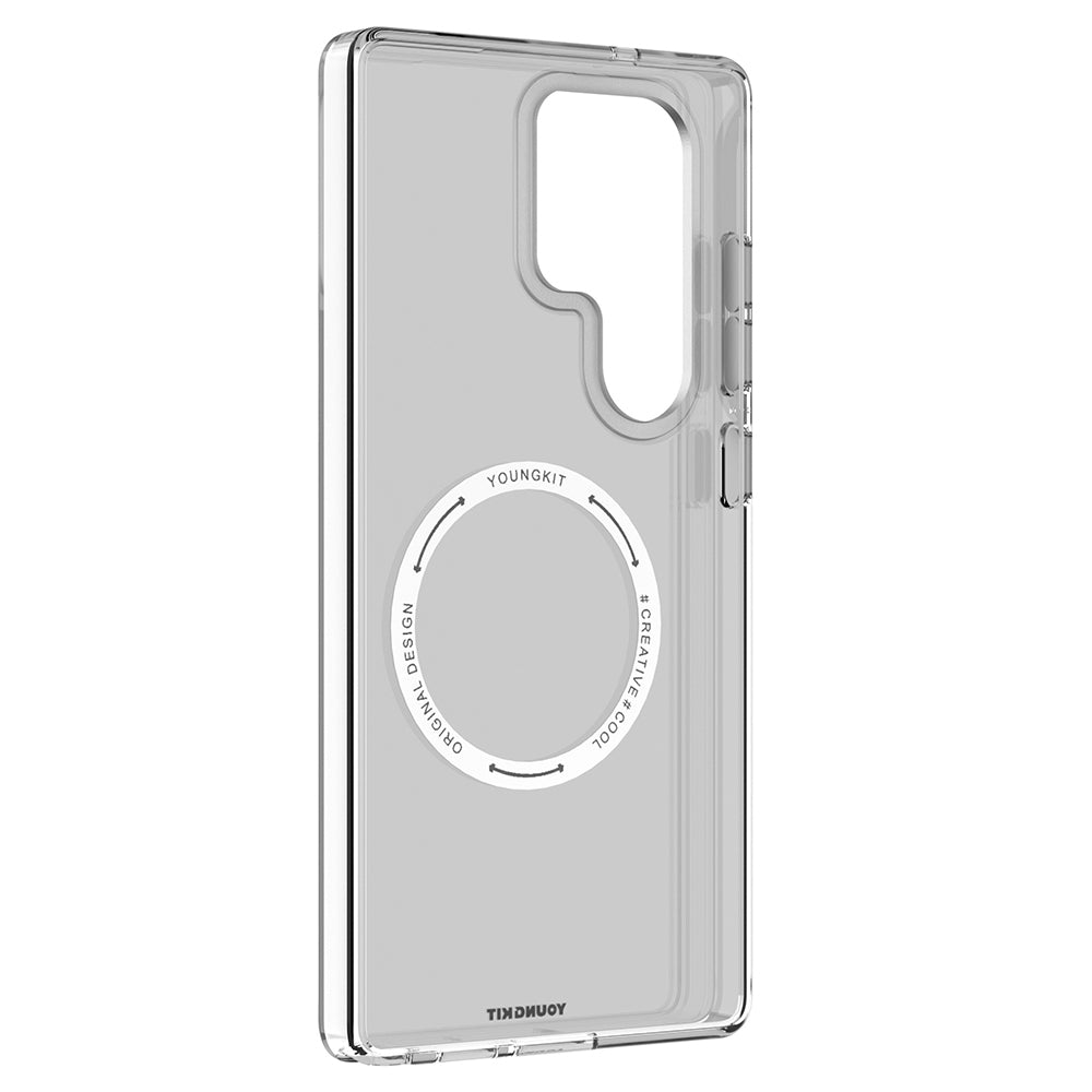 Galaxy S25 Ultra Kılıf Magsafe Şarj Özellikli Şeffaf Youngkit Crystal Shield Serisi Kılıf Siyah
