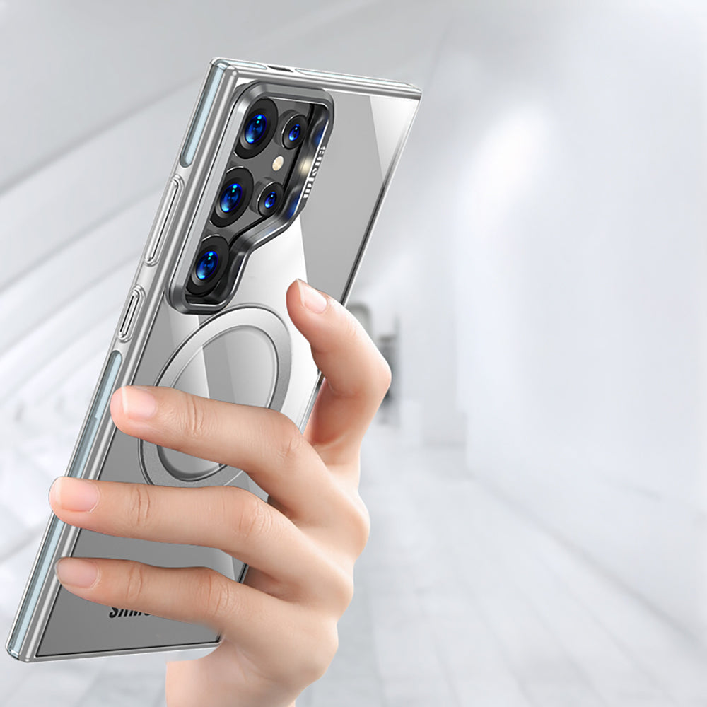 Galaxy S25 Ultra Kılıf Magsafe Şarj Özellikli Wlons Standlı Efsane Kapak Siyah