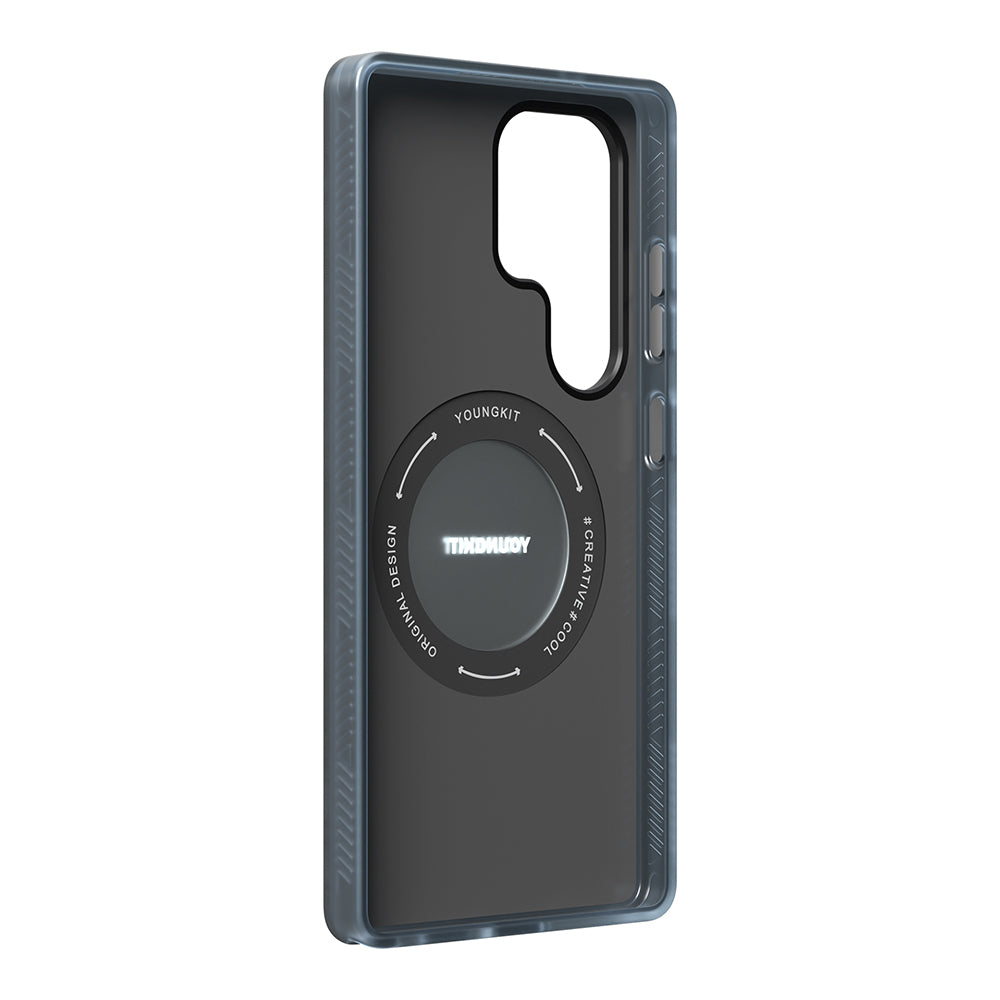 Galaxy S25 Ultra Kılıf Magsafe Şarj Özellikli Youngkit 360° Standlı Technology Serisi Kapak Gri