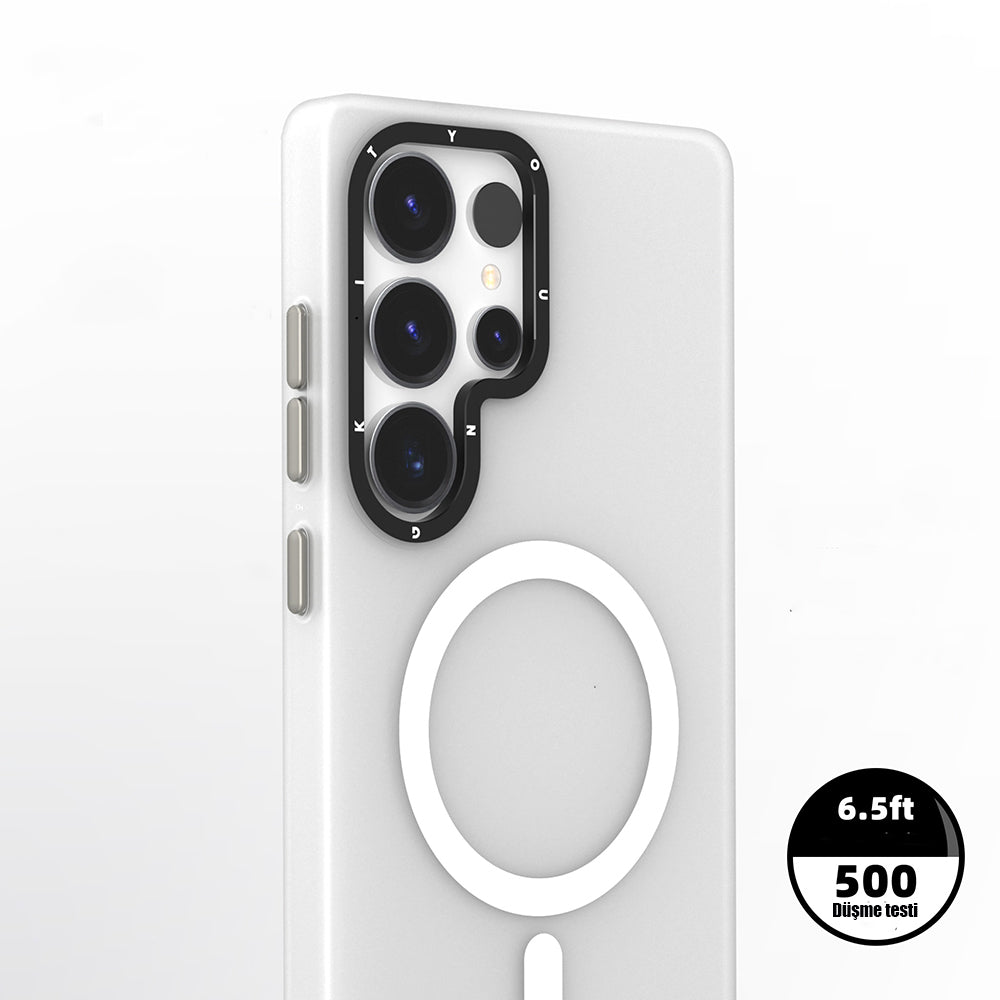 Galaxy S25 Ultra Kılıf Magsafe Şarj Özellikli Youngkit Hidden Sand Serisi Kılıf Siyah