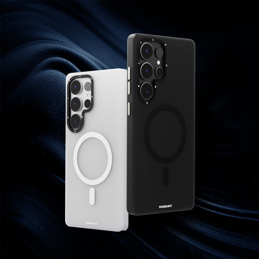 Galaxy S25 Ultra Kılıf Magsafe Şarj Özellikli Youngkit Hidden Sand Serisi Kılıf Siyah