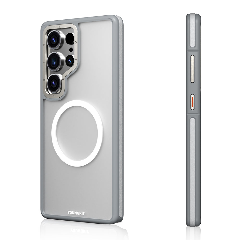 Galaxy S25 Ultra Kılıf Magsafe Şarj Özellikli Youngkit Rock Sand Serisi Kapak Siyah