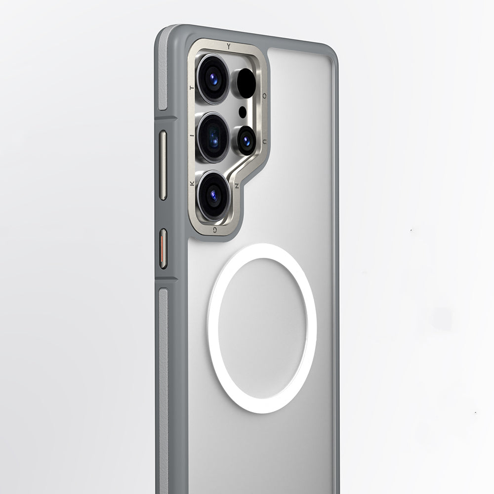 Galaxy S25 Ultra Kılıf Magsafe Şarj Özellikli Youngkit Rock Sand Serisi Kapak Gri