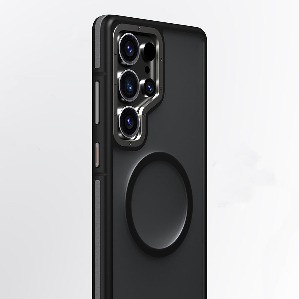 Galaxy S25 Ultra Kılıf Magsafe Şarj Özellikli Youngkit Rock Sand Serisi Kapak Gri