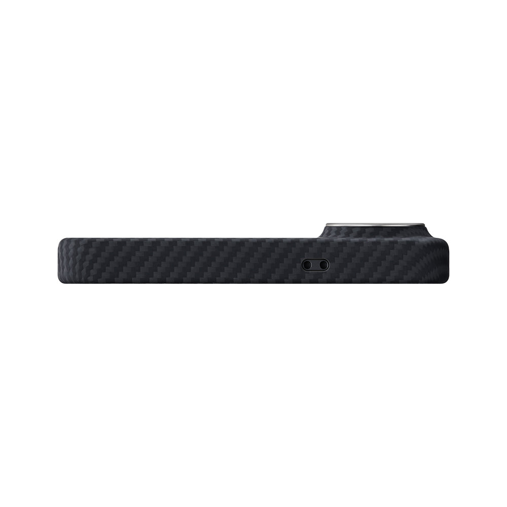 Galaxy S26 Kılıf M-safe Şarj Özellikli 600D Aramid Fiber Pitaka Edge Serisi Black-Grey Twill Kapak Siyah-Gri