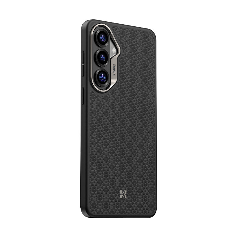 Galaxy S26 Kılıf M-Safe Şarj Özellikli Benks ArmorPro ArmorGrid Serisi Kevlar Kapak Siyah