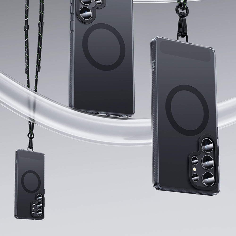 Galaxy S26 Kılıf M-safe Şarj Özellikli Benks Lucid Armor Kapak Siyah