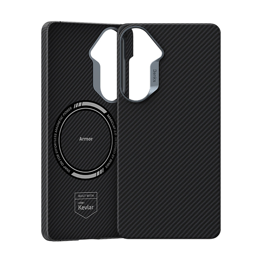 Galaxy S26 Plus Kılıf Benks M-safe Şarj Özellikli Magnetik ArmorAir 600D Kevlar Fiber Kapak Siyah