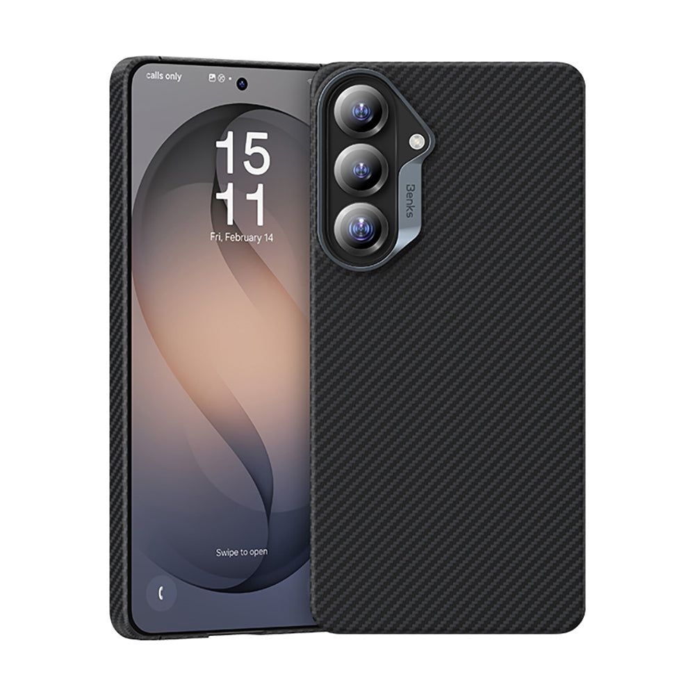 Galaxy S26 Plus Kılıf Benks M-safe Şarj Özellikli Magnetik ArmorAir 600D Kevlar Fiber Kapak Siyah
