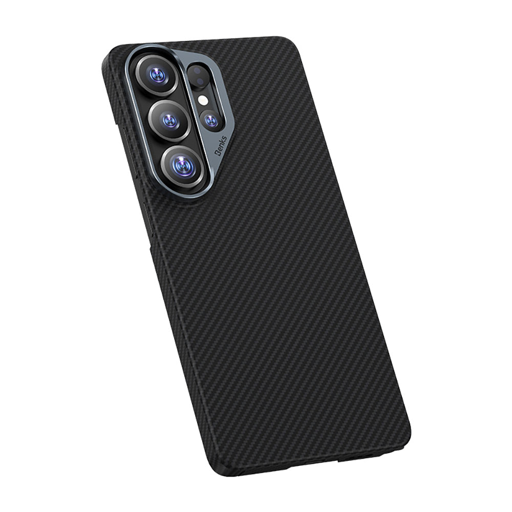 Galaxy S26 Ultra Kılıf Benks M-safe Şarj Özellikli Magnetik ArmorAir 600D Kevlar Fiber Kapak Siyah