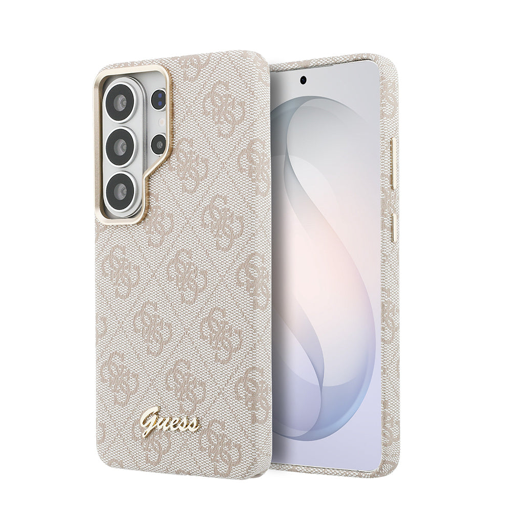 Galaxy S26 Ultra Kılıf Guess Orjinal Lisanslı M-safe Şarj Özellikli Script Yazı Logolu 4G Desenli Kapak Pembe