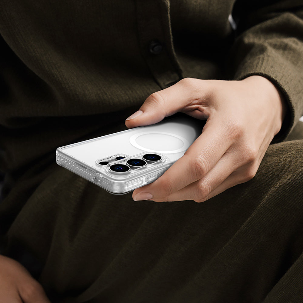 Galaxy S26 Ultra Kılıf M-Safe Şarj Özellikli Airbag Tasarımlı AmazingThing Titan Mag Case Serisi Kapak Şeffaf