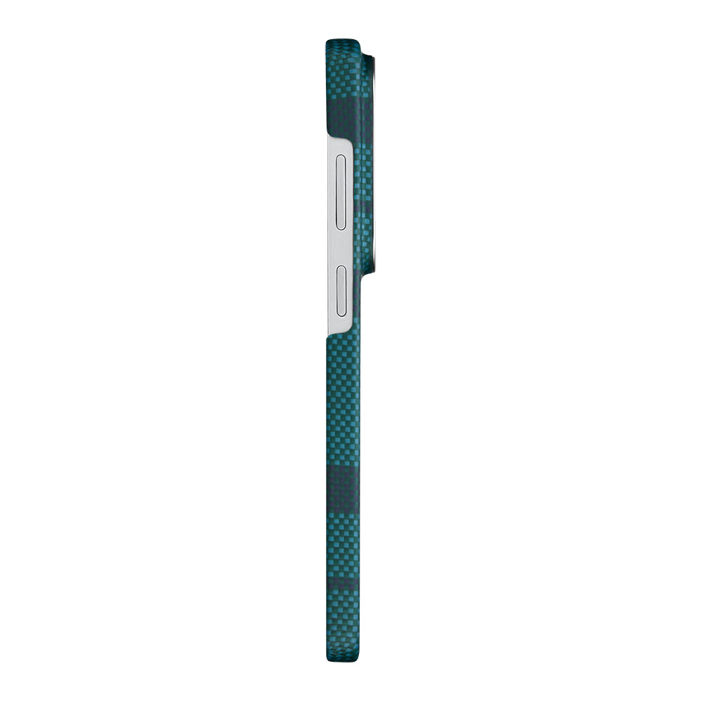 Galaxy S26 Ultra Kılıf M-safe Şarj Özellikli Aramid Fiber Pitaka Flora in Grid Serisi Kapak Mavi