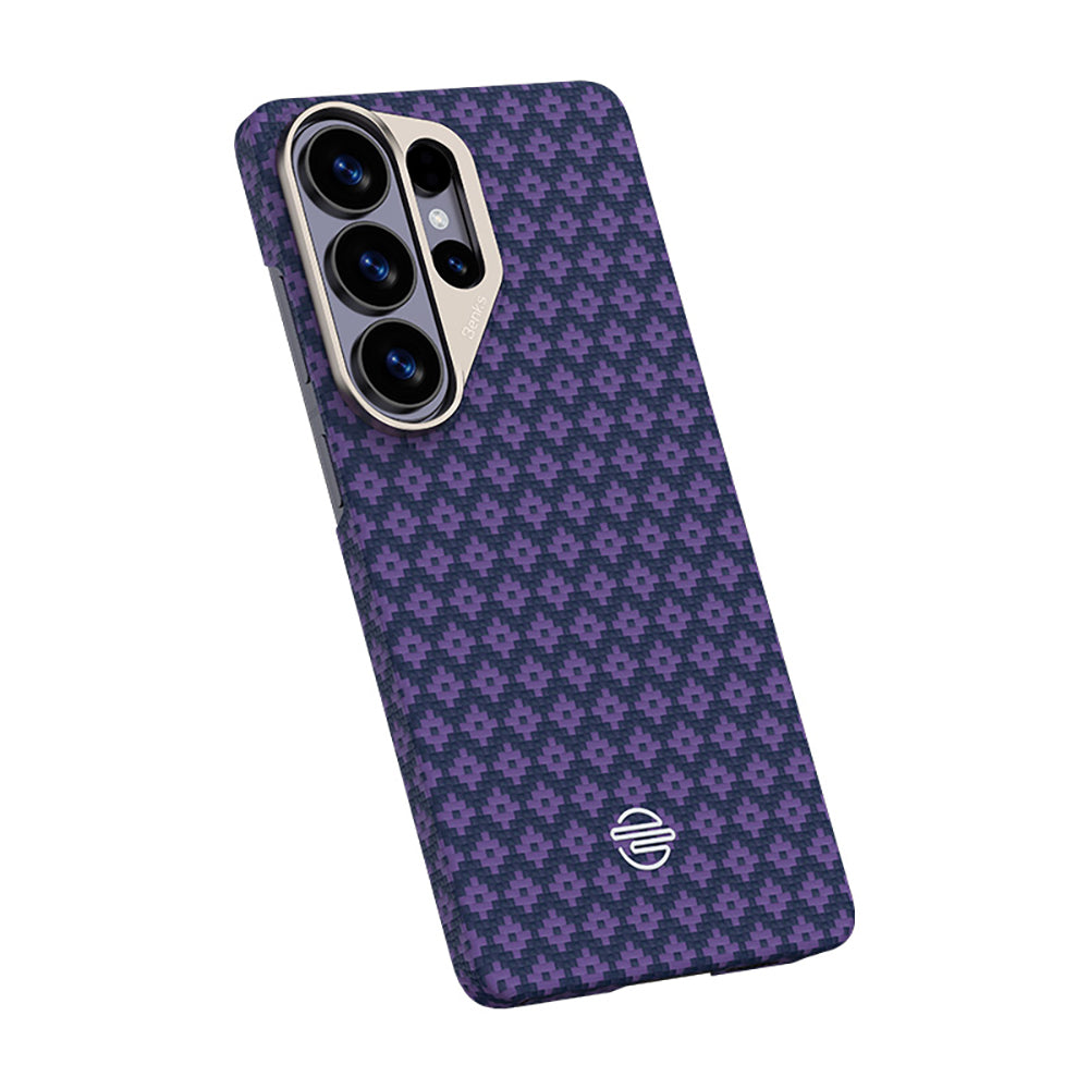 Galaxy S26 Ultra Kılıf M-Safe Şarj Özellikli Benks ArmorAir ArmorGrid Serisi Kevlar Kapak Mor