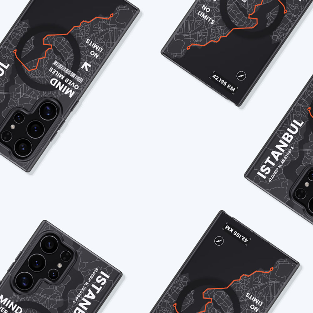 Galaxy S26 Ultra Kılıf M-safe Şarj Özellikli Benks City Serisi Kapak Siyah-Turuncu