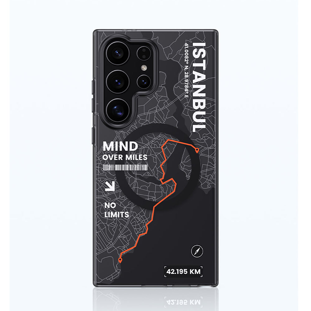 Galaxy S26 Ultra Kılıf M-safe Şarj Özellikli Benks City Serisi Kapak Siyah-Turuncu