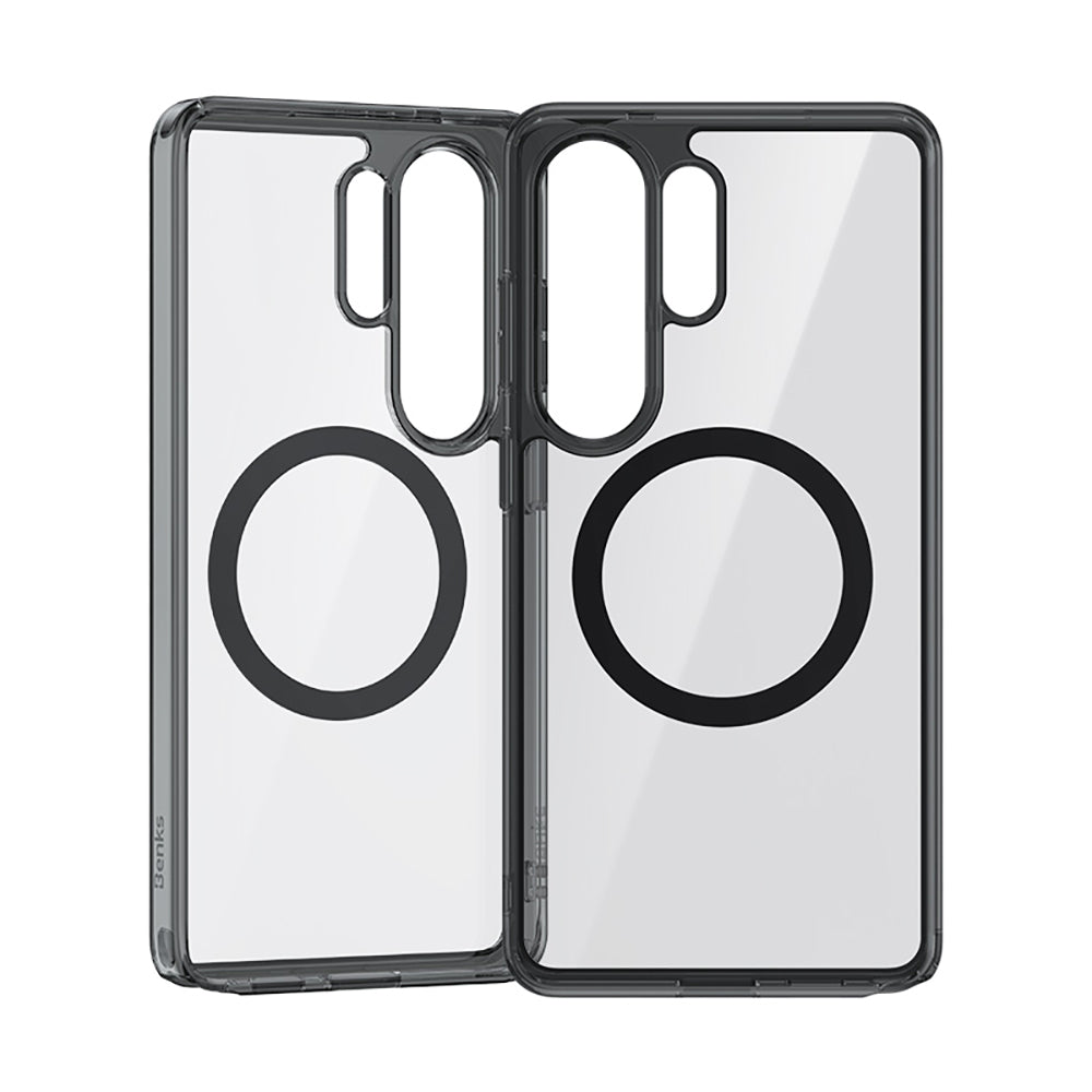 Galaxy S26 Ultra Kılıf M-safe Şarj Özellikli Benks Crystal Serisi Şeffaf Kapak Siyah