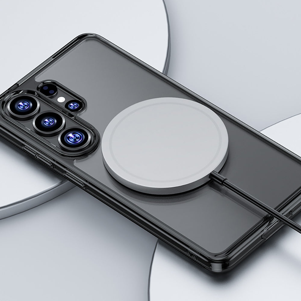 Galaxy S26 Ultra Kılıf M-safe Şarj Özellikli Benks Crystal Serisi Şeffaf Kapak Siyah