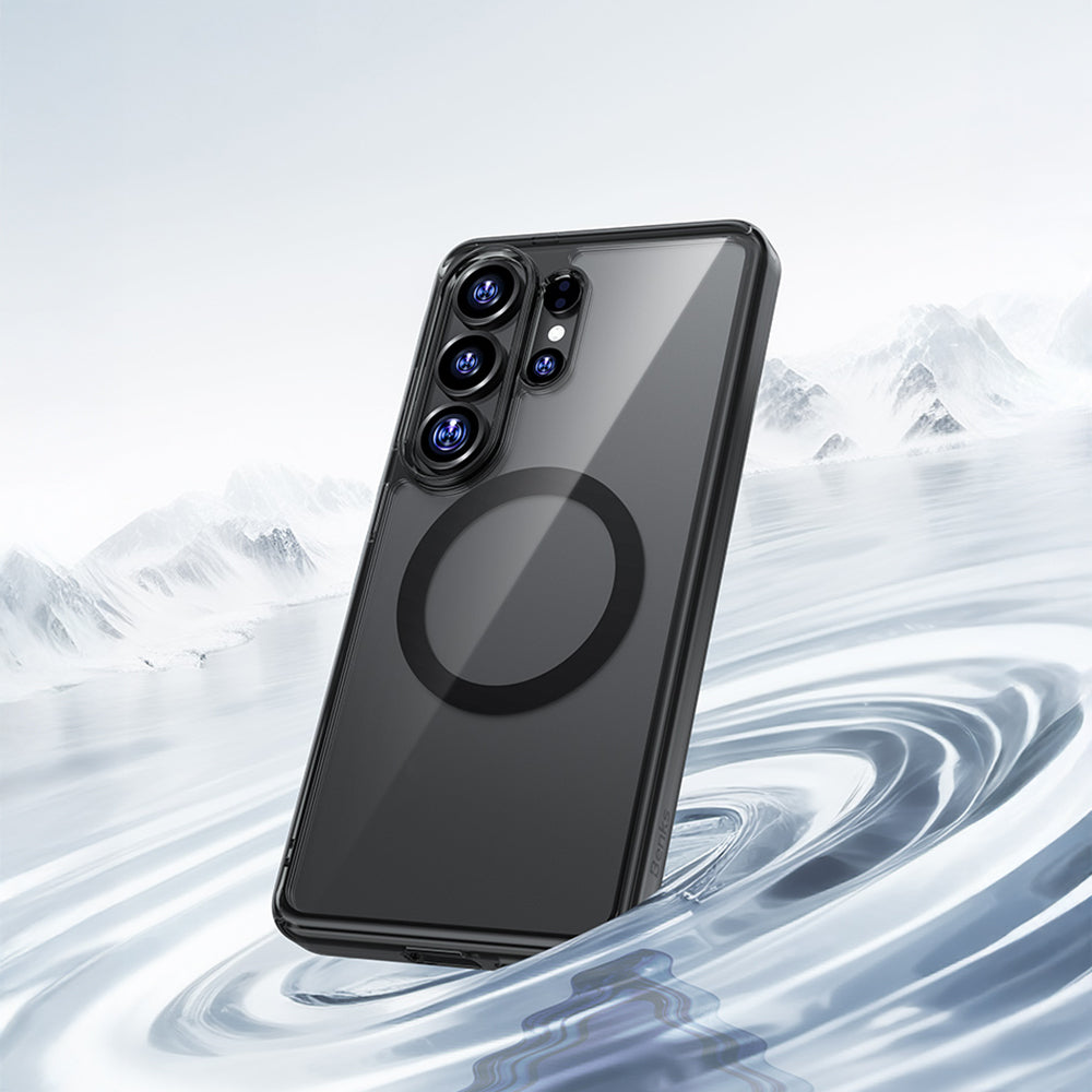 Galaxy S26 Ultra Kılıf M-safe Şarj Özellikli Benks Crystal Serisi Şeffaf Kapak Siyah