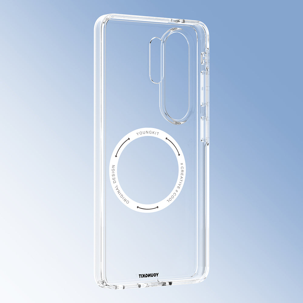 Galaxy S26 Ultra Kılıf M-safe Şarj Özellikli Youngkit Clear Serisi Kapak Gri