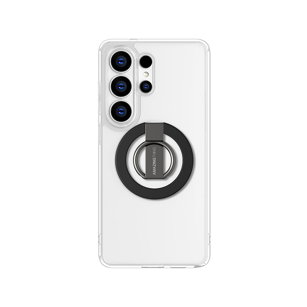 Galaxy S26 Ultra Kılıf M-safe Şarj Özellikli Yüzük Standlı Amazingthing Minimal Grip Serisi Kapak Siyah