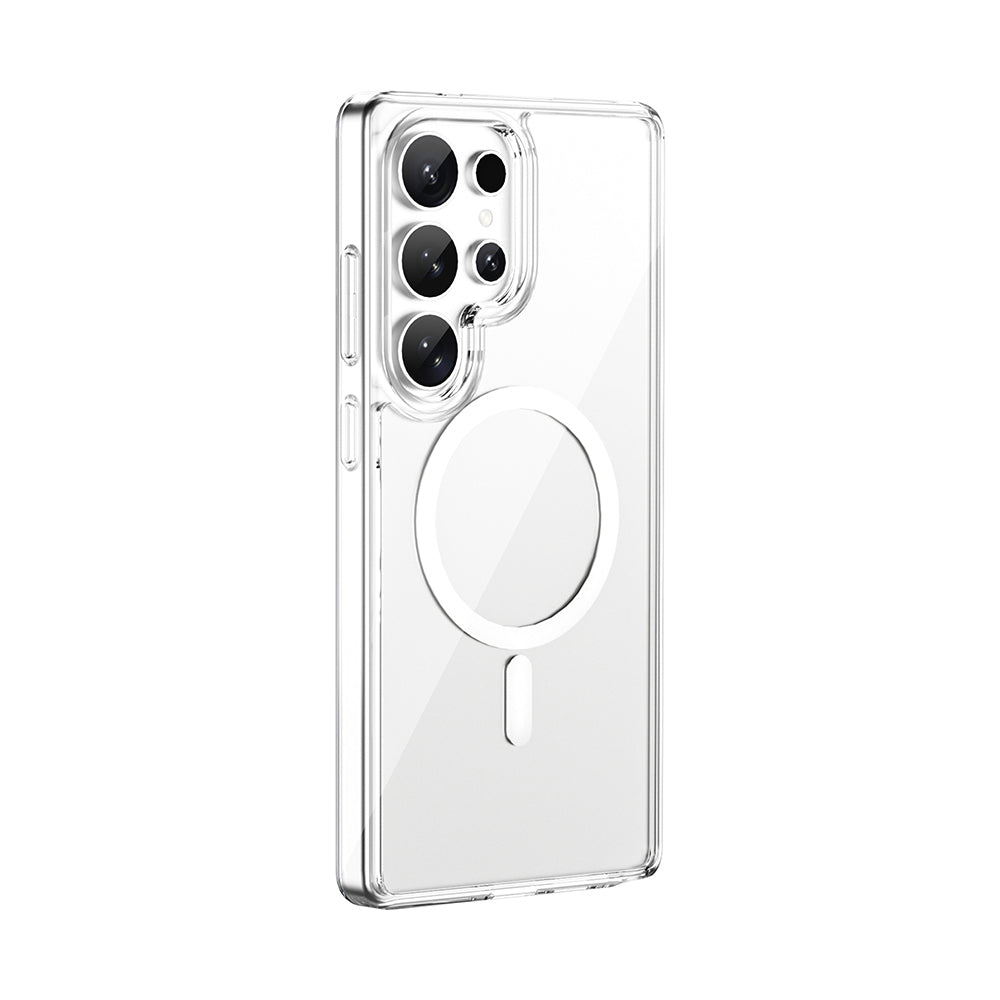 Galaxy S26 Ultra Kılıf Wiwu MCC-101 iShield Pro Serisi M-safe Şarj Özellikli Crystal Sert PC Kapak Şeffaf