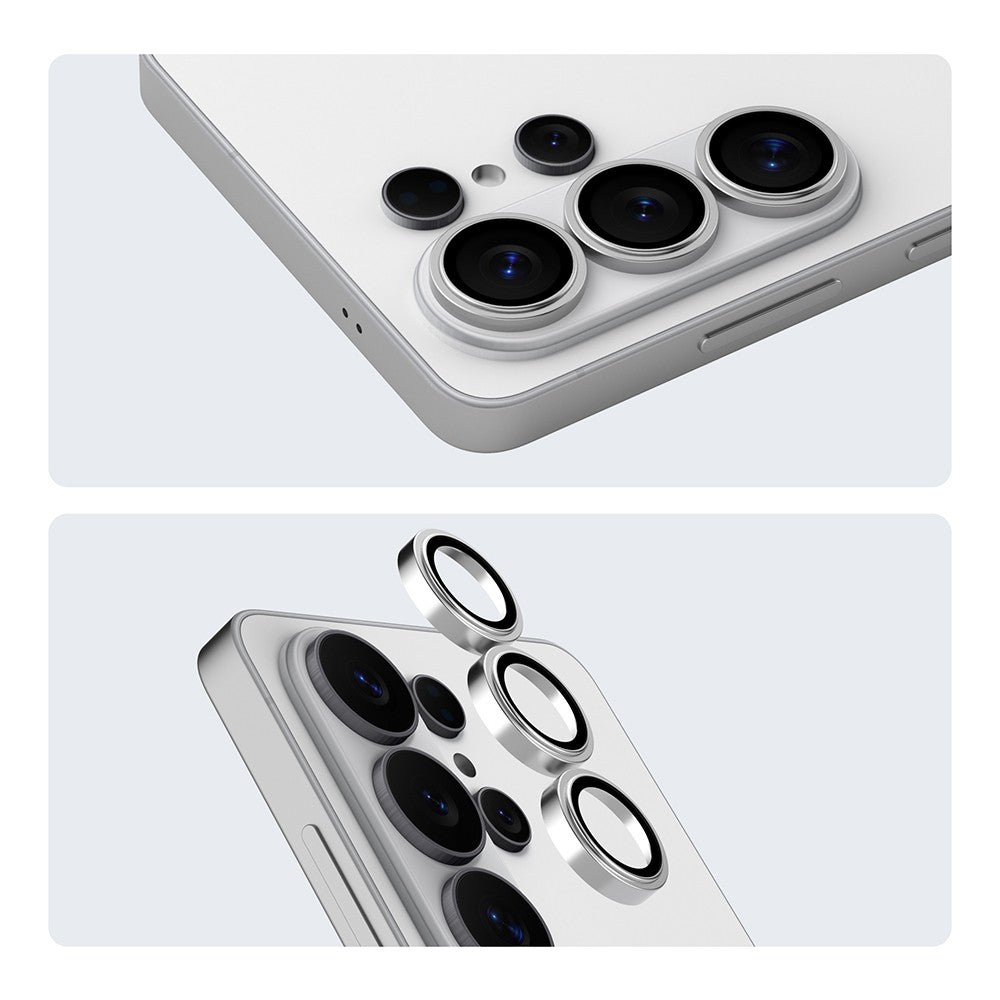Galaxy S26 Ultra Youngkit Alloy Original Parlama Önleyici Kamera Lens Koruyucu + Kolay Uygulama Aparatlı Gümüş