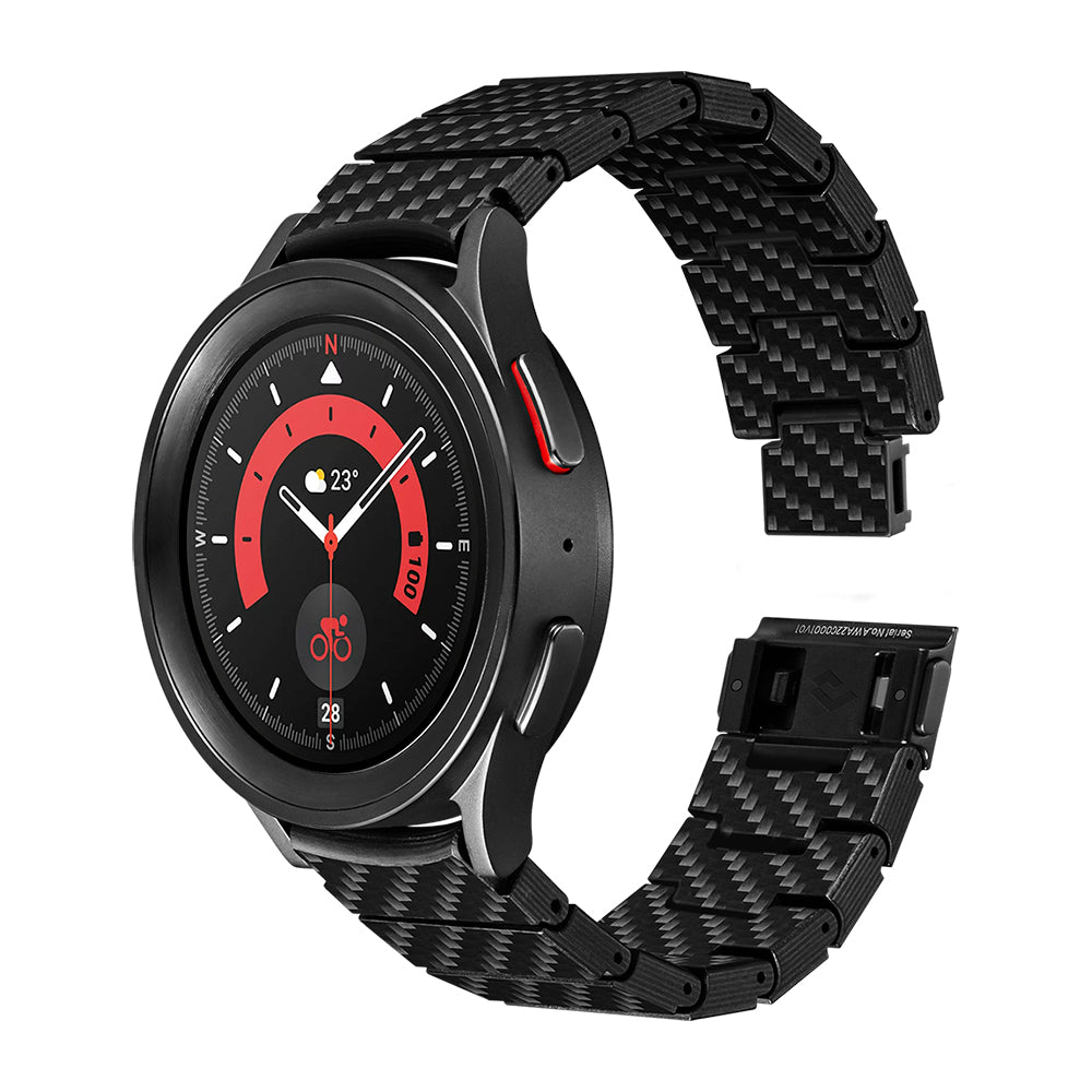 Galaxy Watch 4 40mm Karbon Fiber Pitaka Modern Serisi Black-Grey Twill Kordon Siyah-Gri