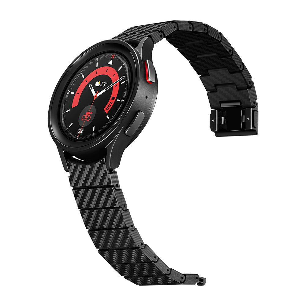 Galaxy Watch 4 40mm Karbon Fiber Pitaka Modern Serisi Black-Grey Twill Kordon Siyah-Gri